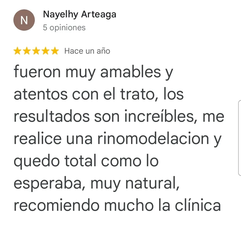 Opinión de paciente sobre RinoArte® y la Dra. Haylen Solarte